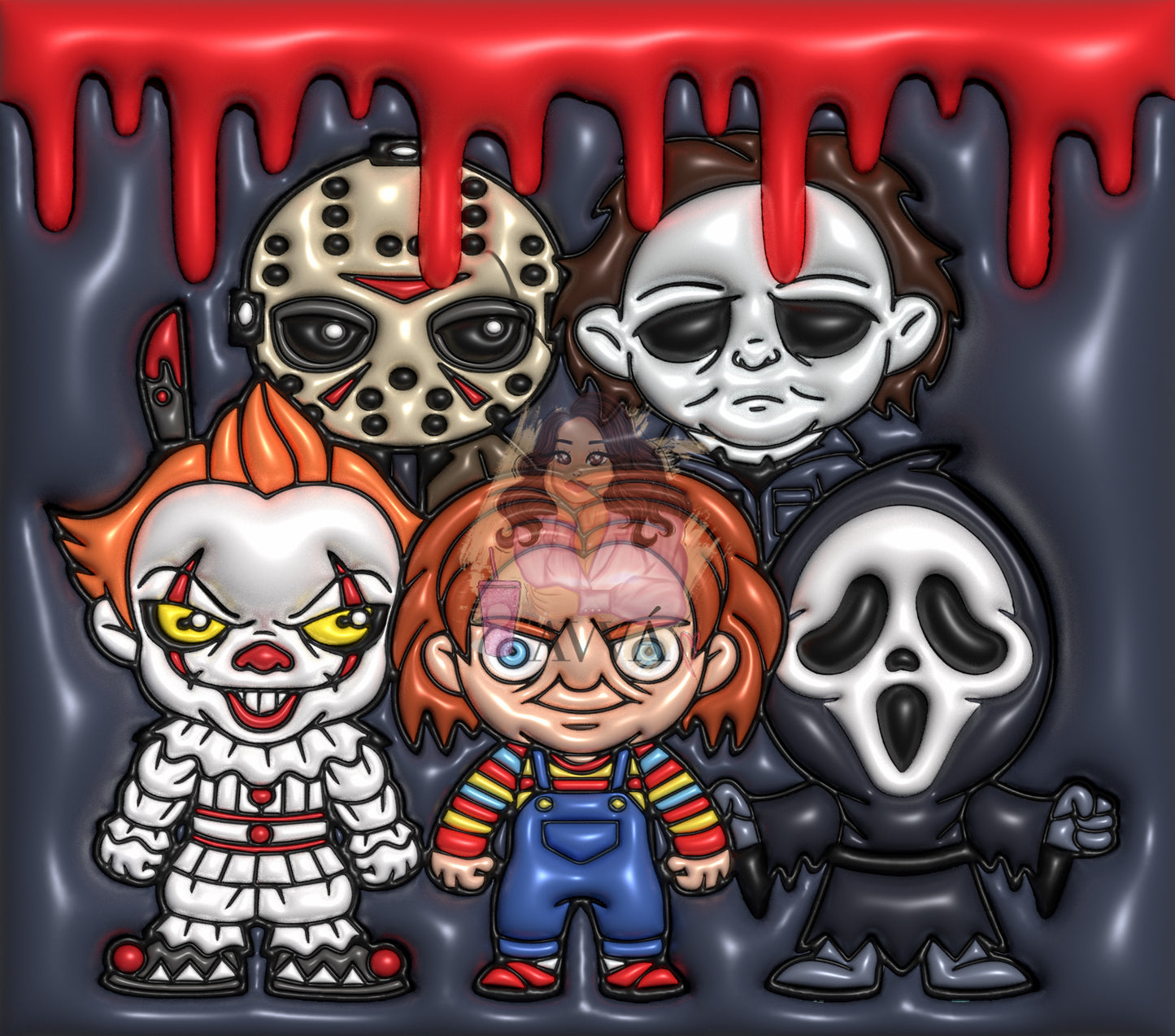 3 Horror Character 3D Tumbler Wrap
