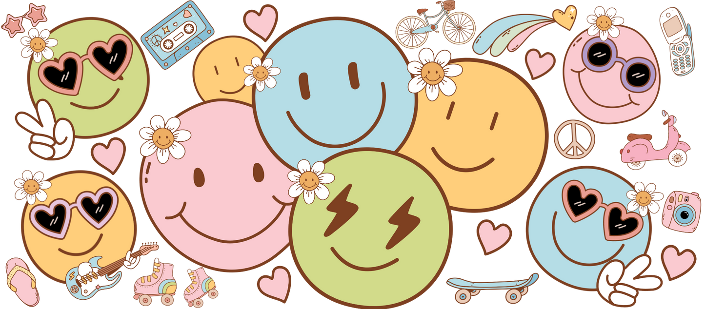 645 - Spring Smiley Faces Cup Wrap