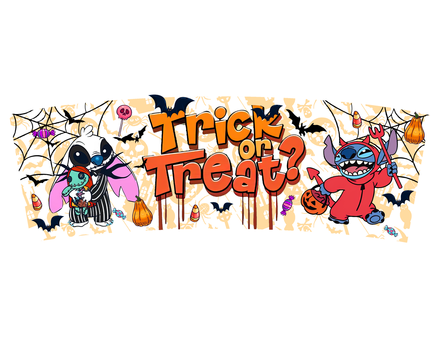 09 - Baby Blue Trick or Treat 40oz Tumbler Wrap