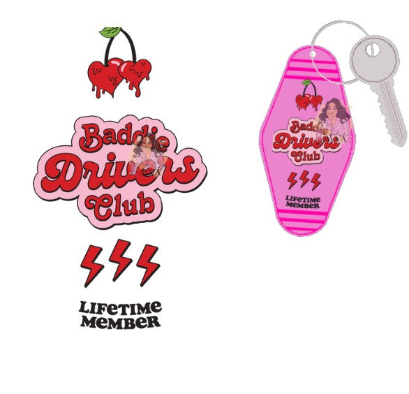 Baddie Drivers 5pk- Motel Keychain UV DTF Decal