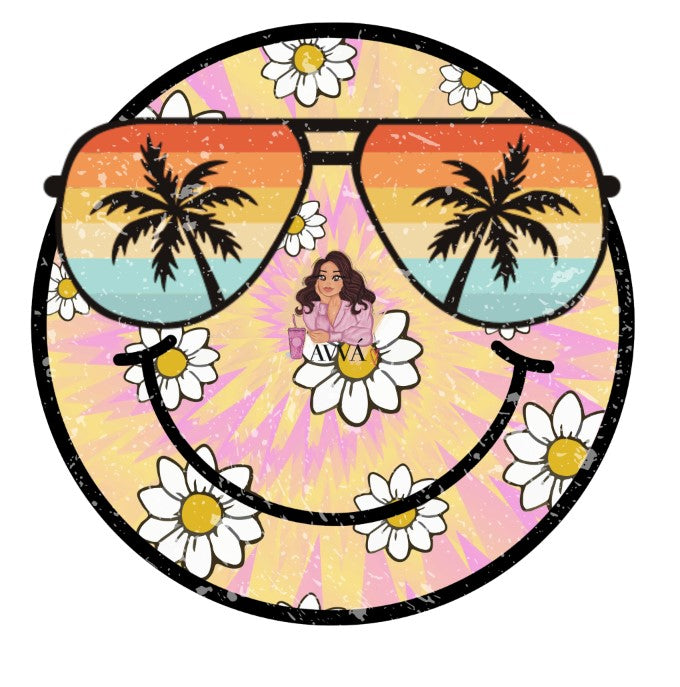 14 - Beach Vibes Smiley UV DTF