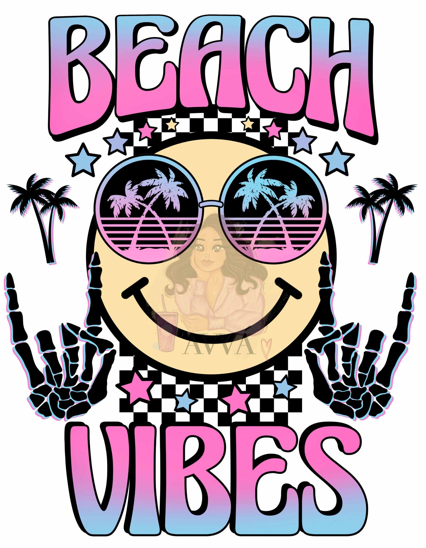 Beach Vibes Palms Decal