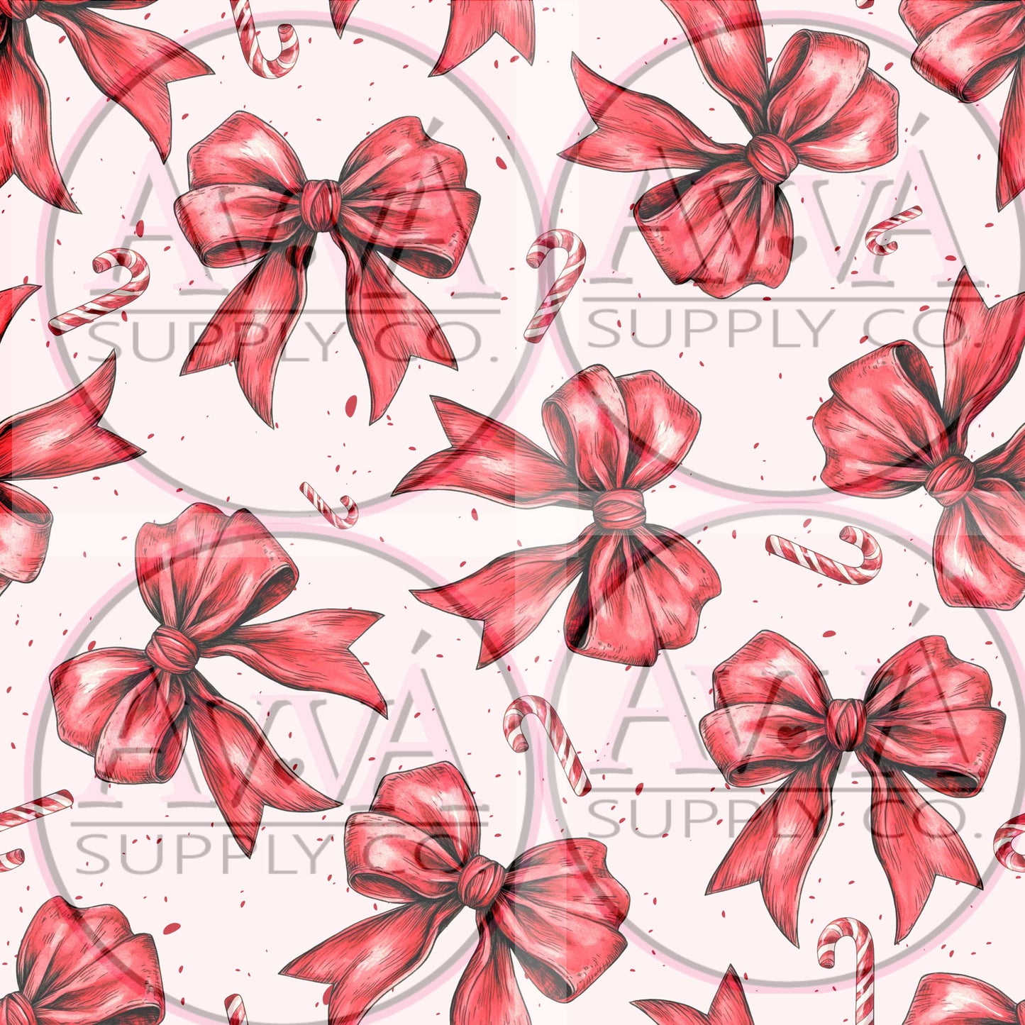 728 - Candy Canes and Bows - Vinyl + Wrap + Decal