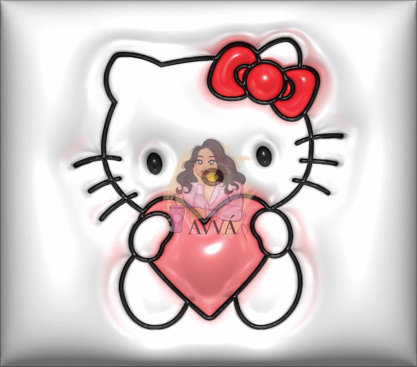 Kitty Cartoon 3D Tumbler Wrap