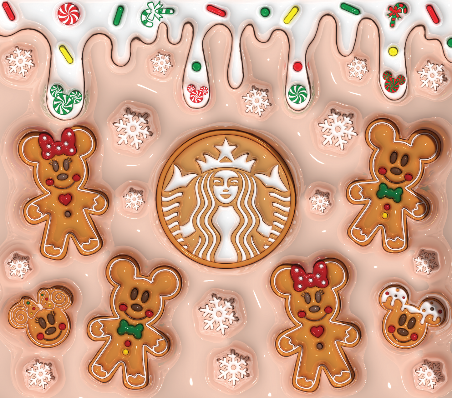 Christmas Gingermouse- 3D Tumbler Wrap