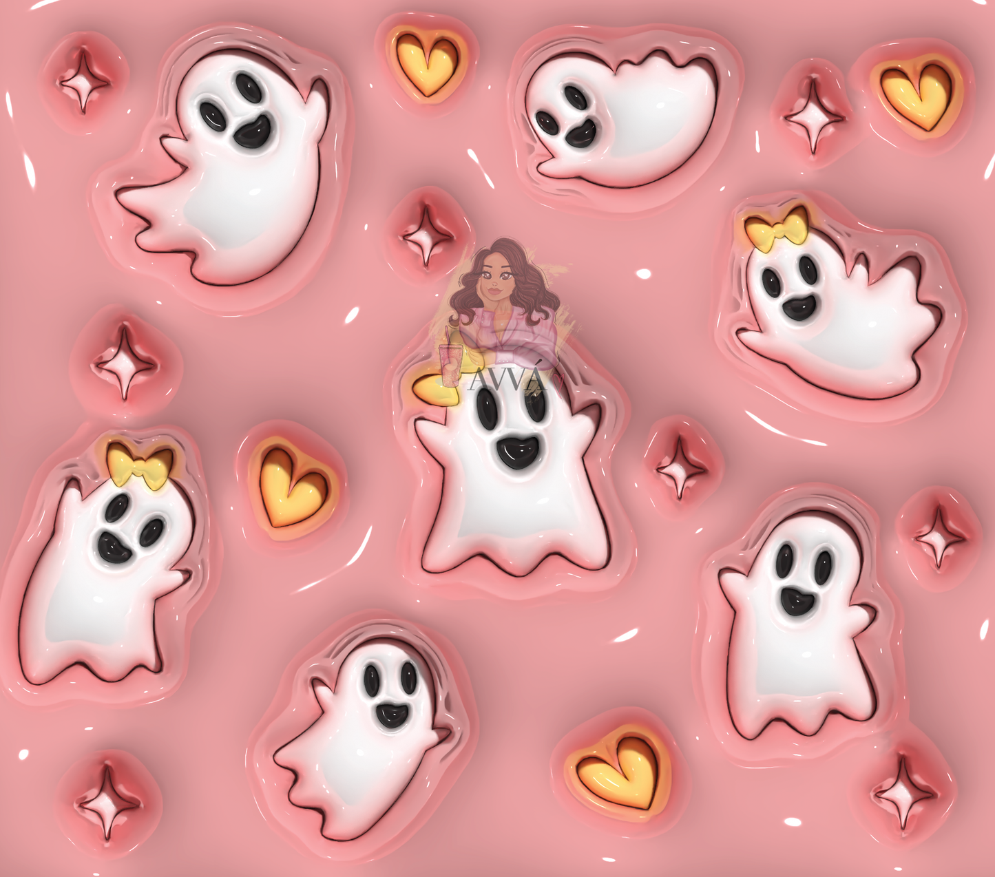 Cute Funny Ghost 3D Tumbler Wrap