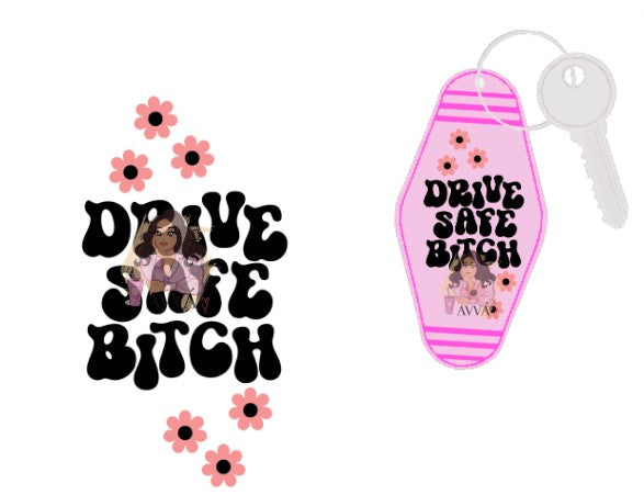 Drive Safe 5pk - Motel Keychain UV DTF Decal