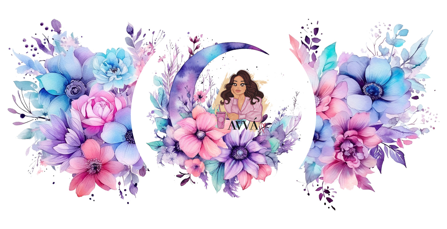 59 - Floral Moon UV DTF