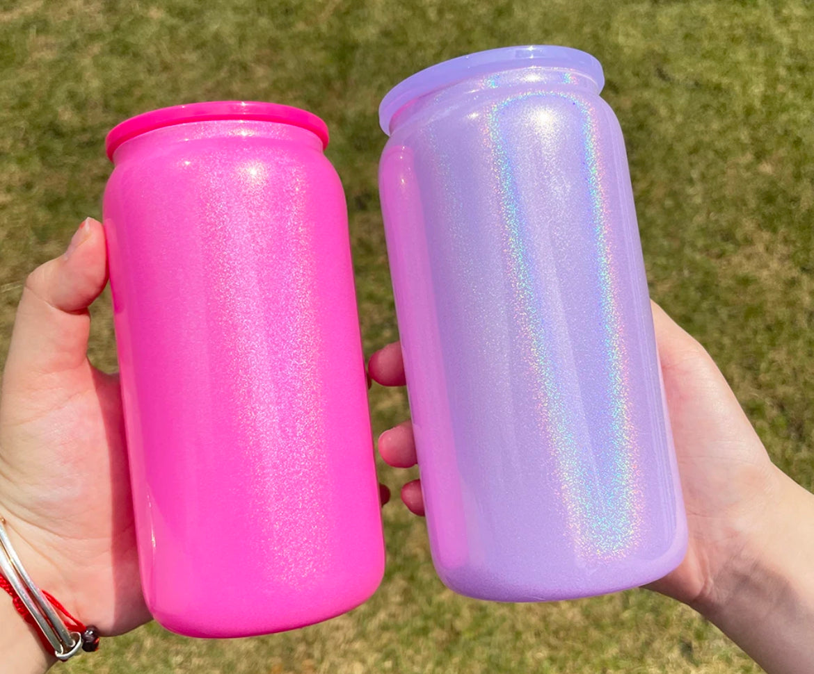 16oz Sublimation Shimmer Glass Cans