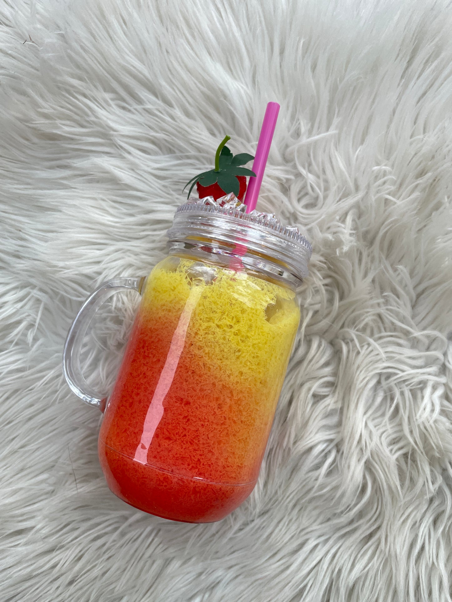 Just Peachy Snowglobe Mug- 20oz Snowglobe Plastic Mug