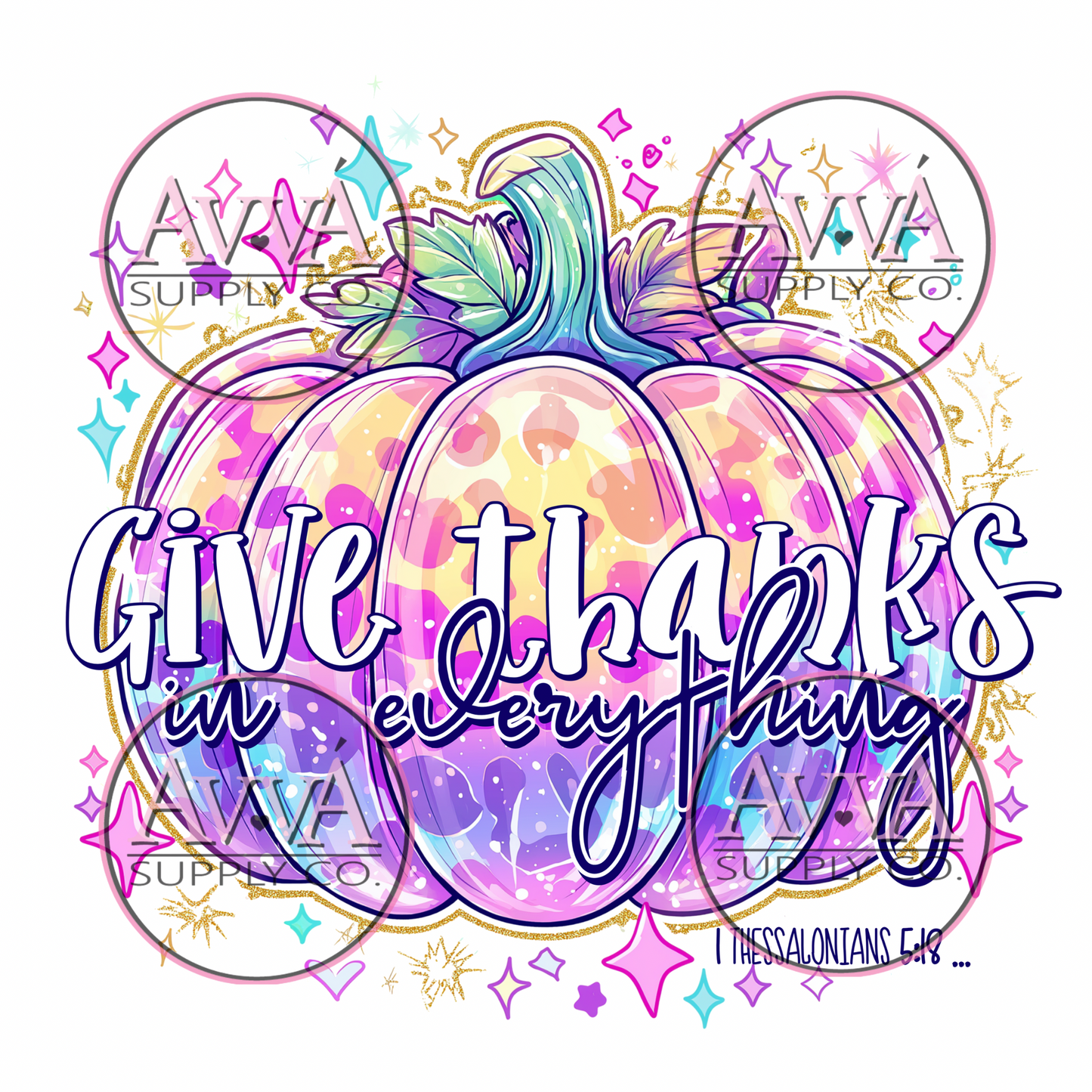 850 - Give Thanks Pastel - Decal