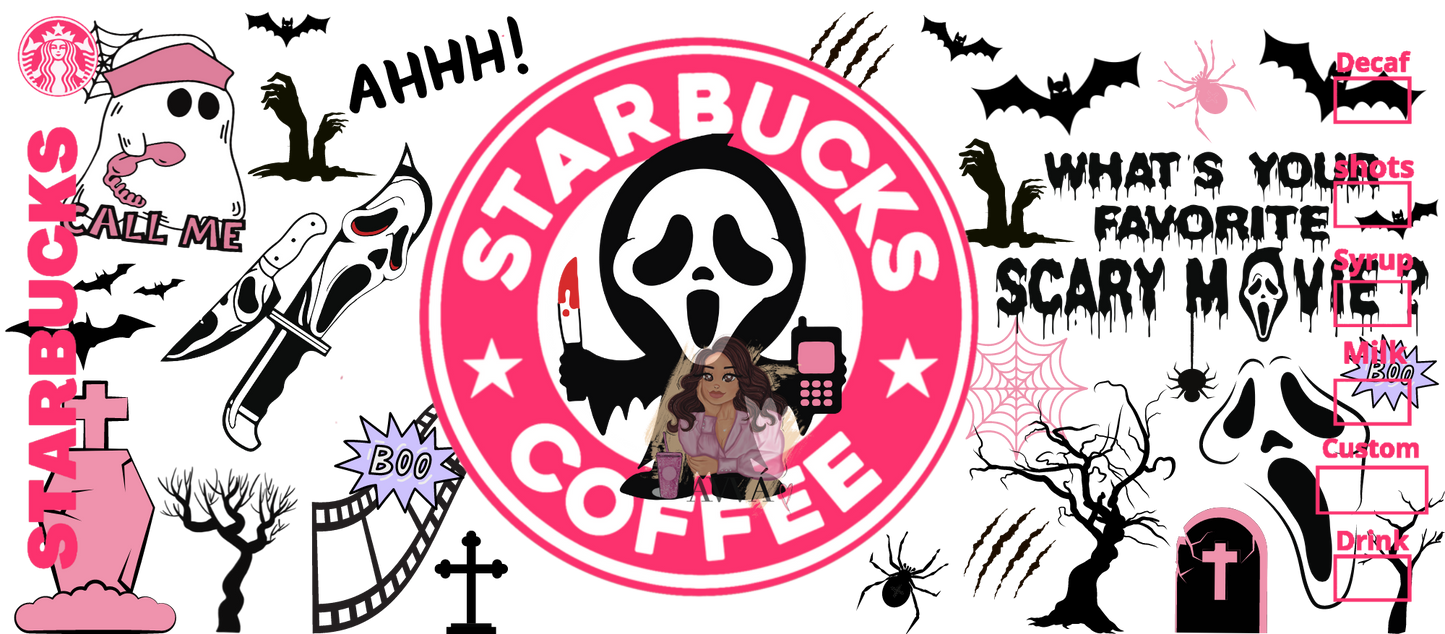 112 - Killer Starbies Pink UV DTF