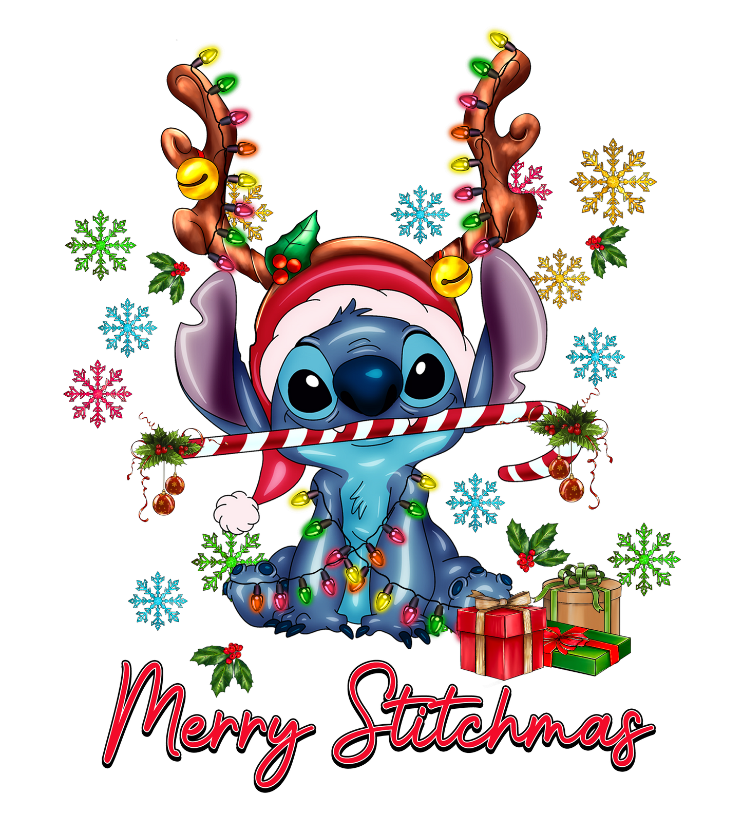 524 - Merry Blue Baby and Candy Canes UV DTF Decal