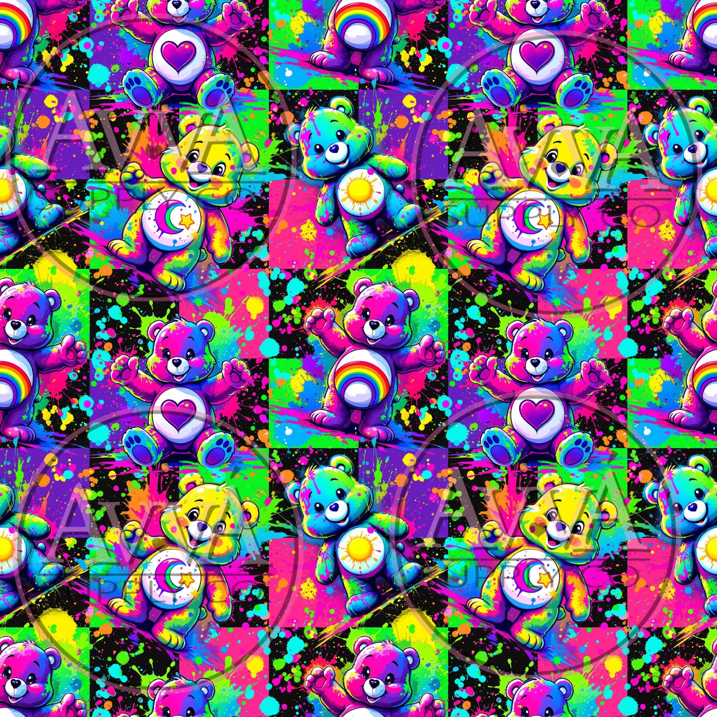 805 - Neon Splash Bears - Vinyl