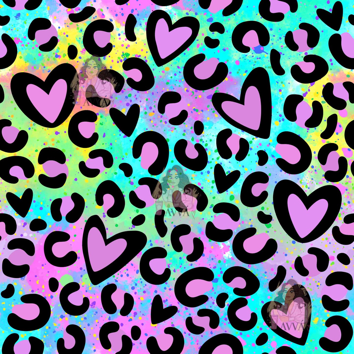 Pastel Heart Leopard