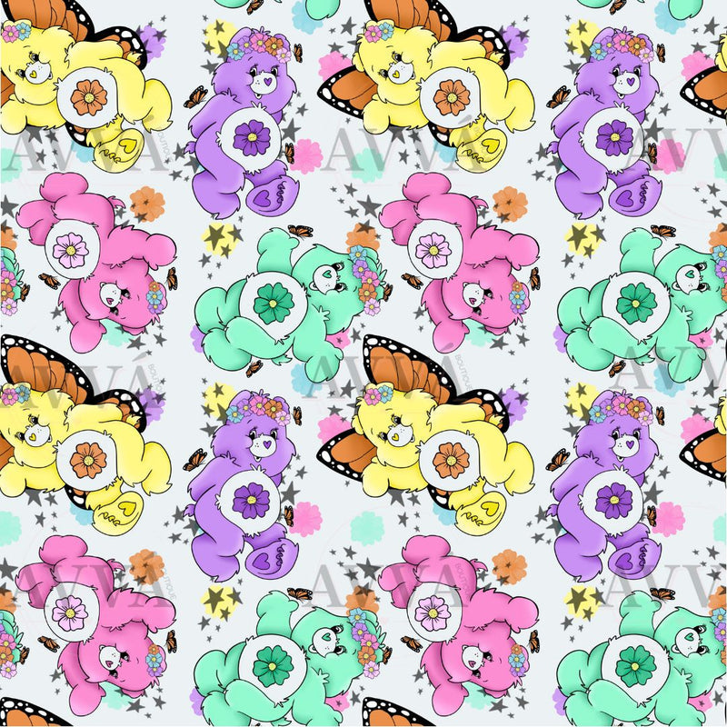 800 - Pastel Spring Bears - Vinyl + Decal