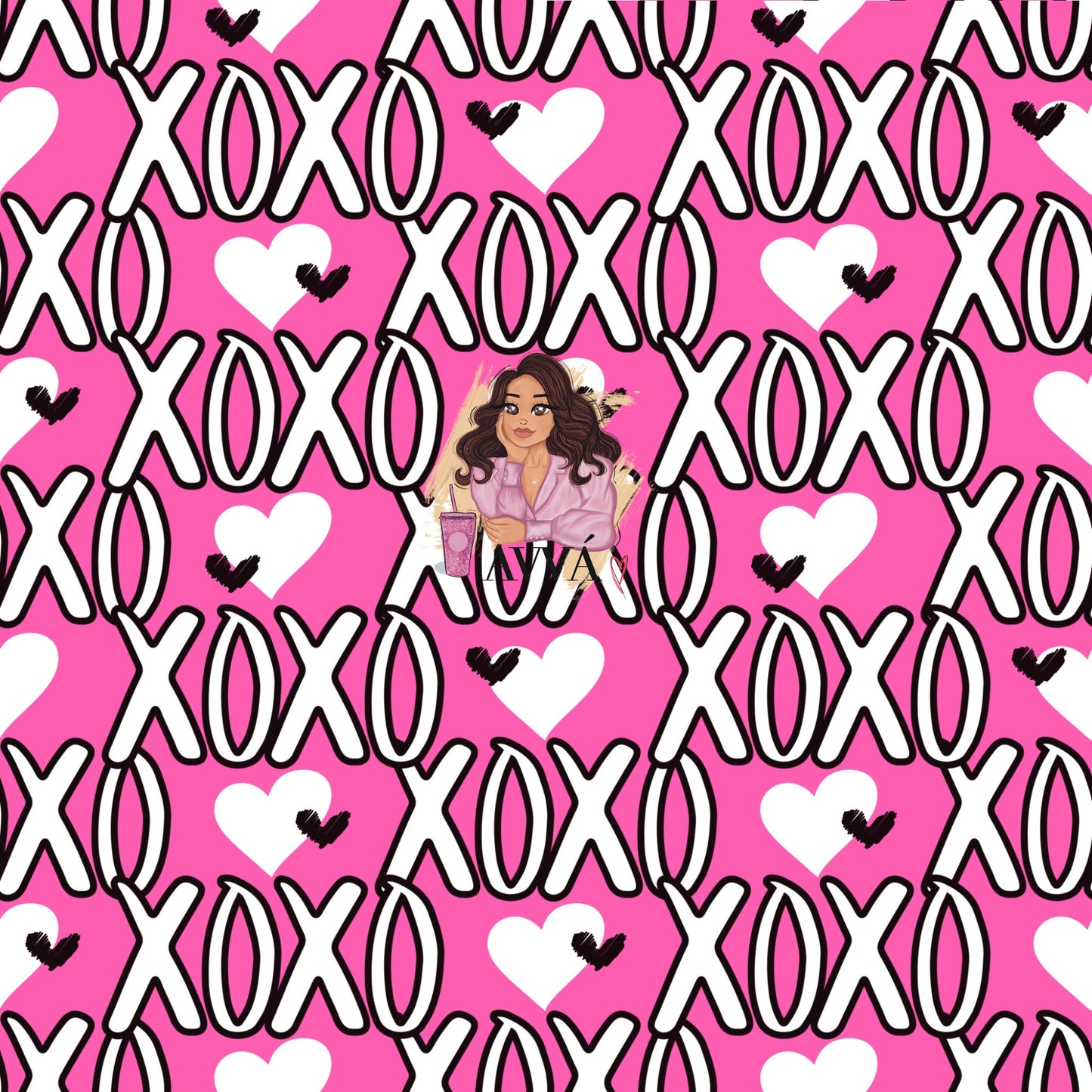 Pink XOXO 12x12