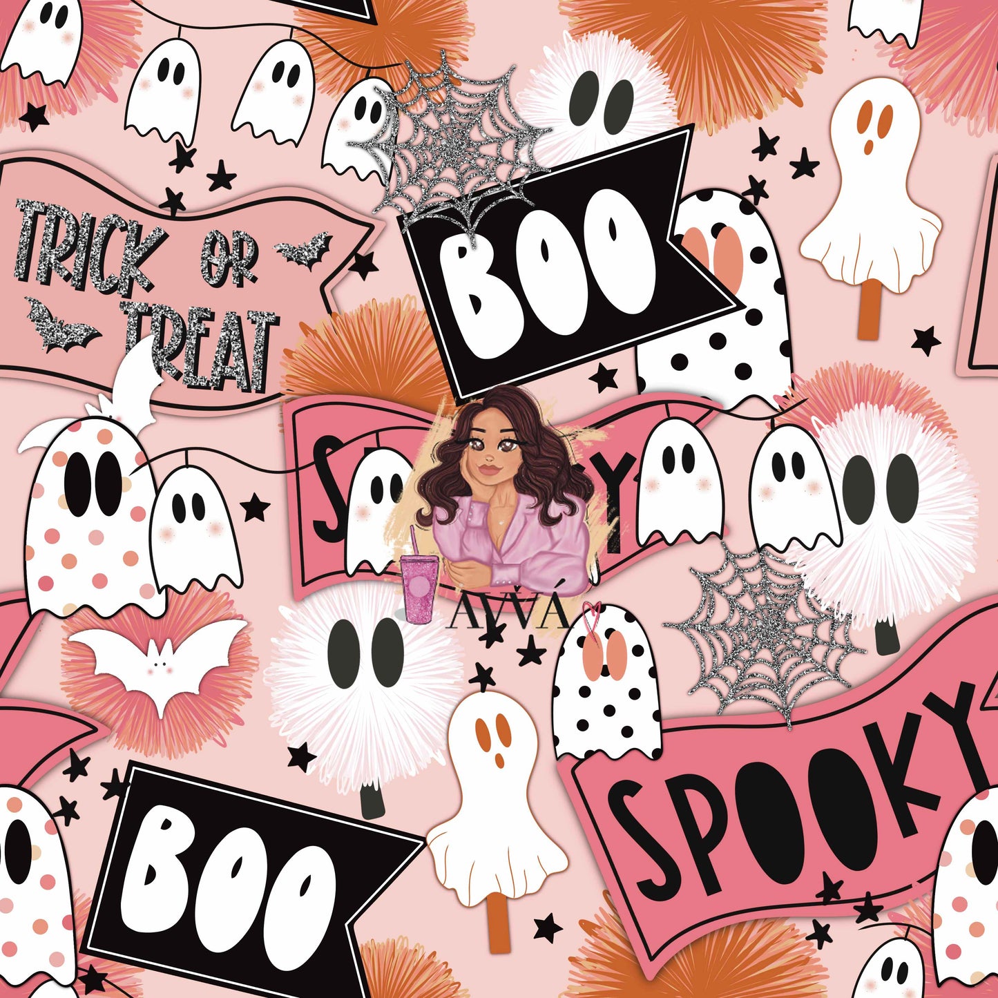 Spooky Boo Pink - 12x12