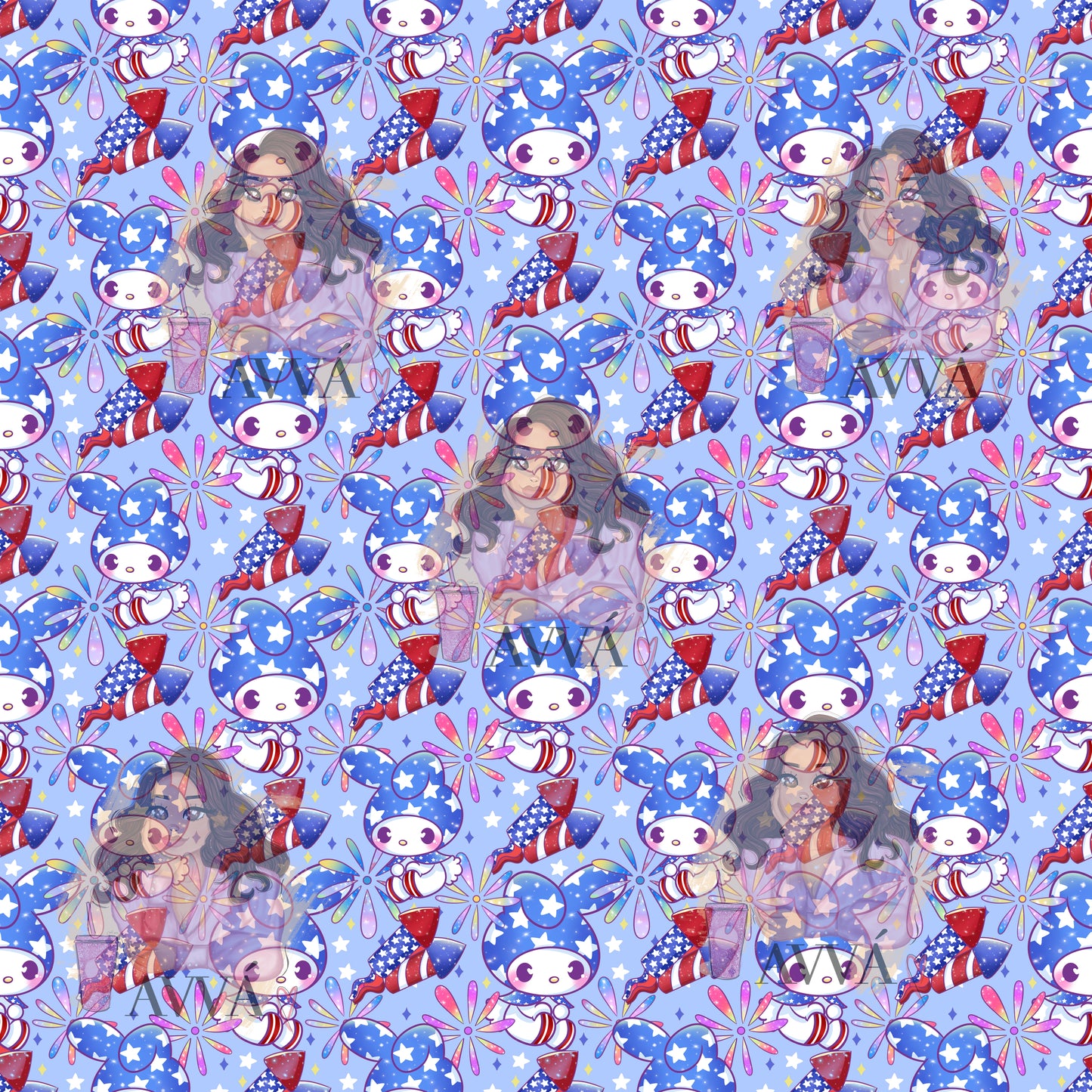 July 4 Kawaii Rocket - Vinyl + Decal/Wrap Set