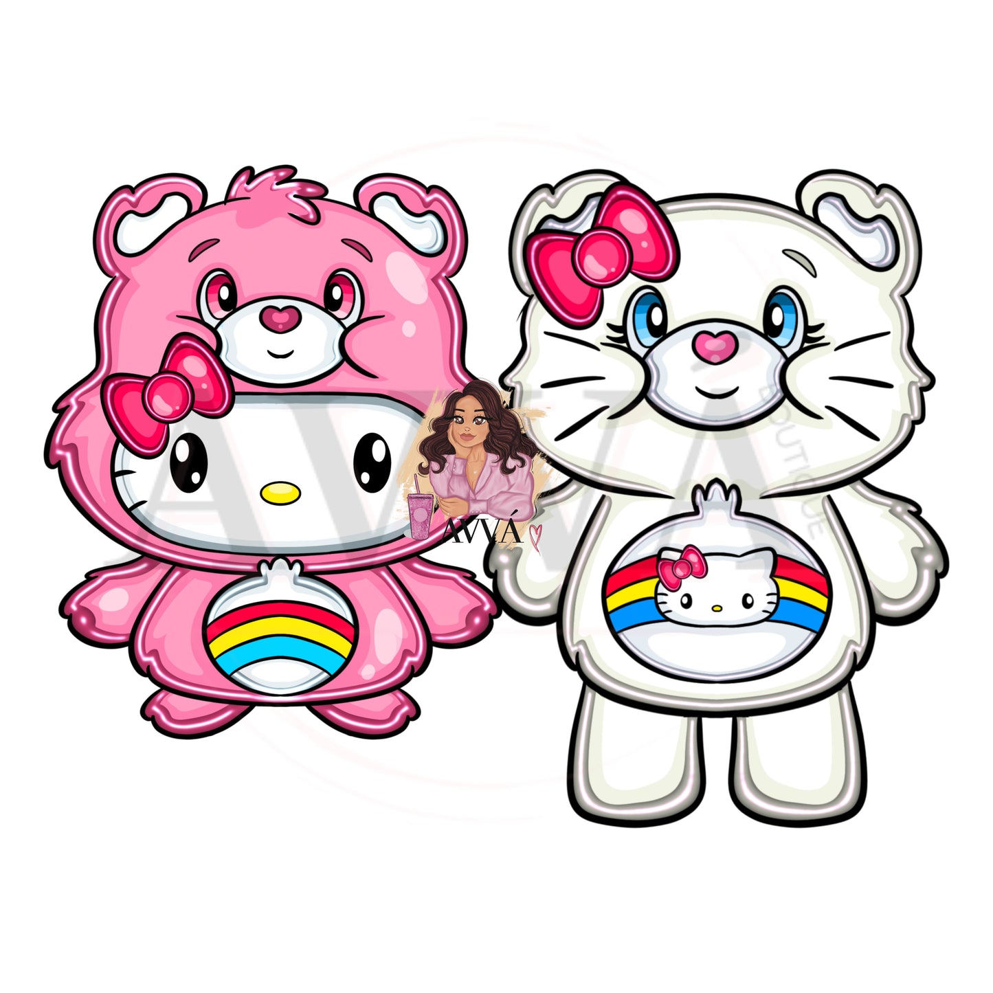 Checkered Kitty Bear Vinyl + Decal