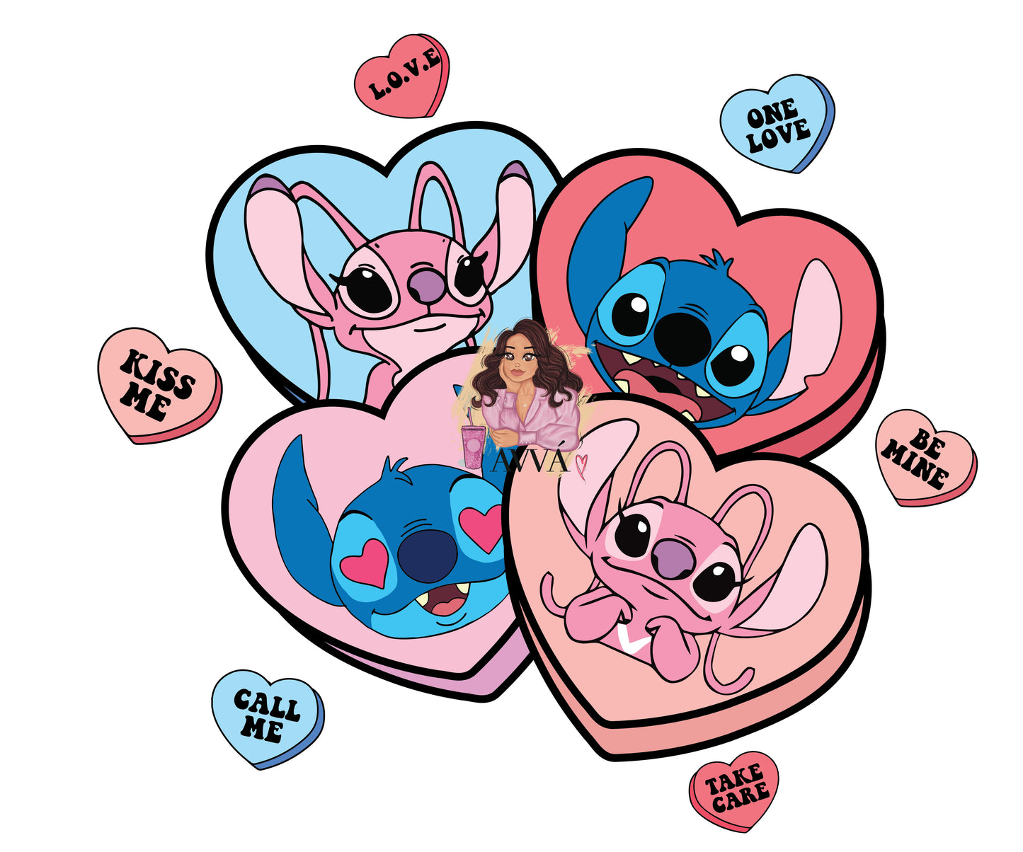 608 - Pink and Blue Convo Decal