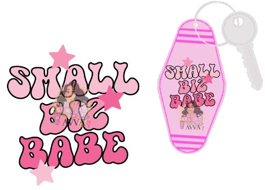 Small Biz Babe 5pk- Motel Keychain UV DTF Decal