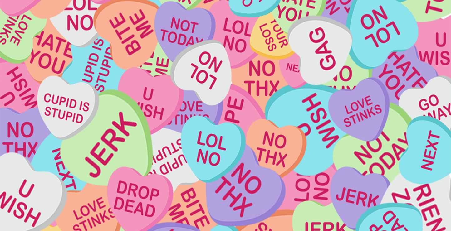 02a - Anti-Cupid Candy Hearts 16oz Libbey