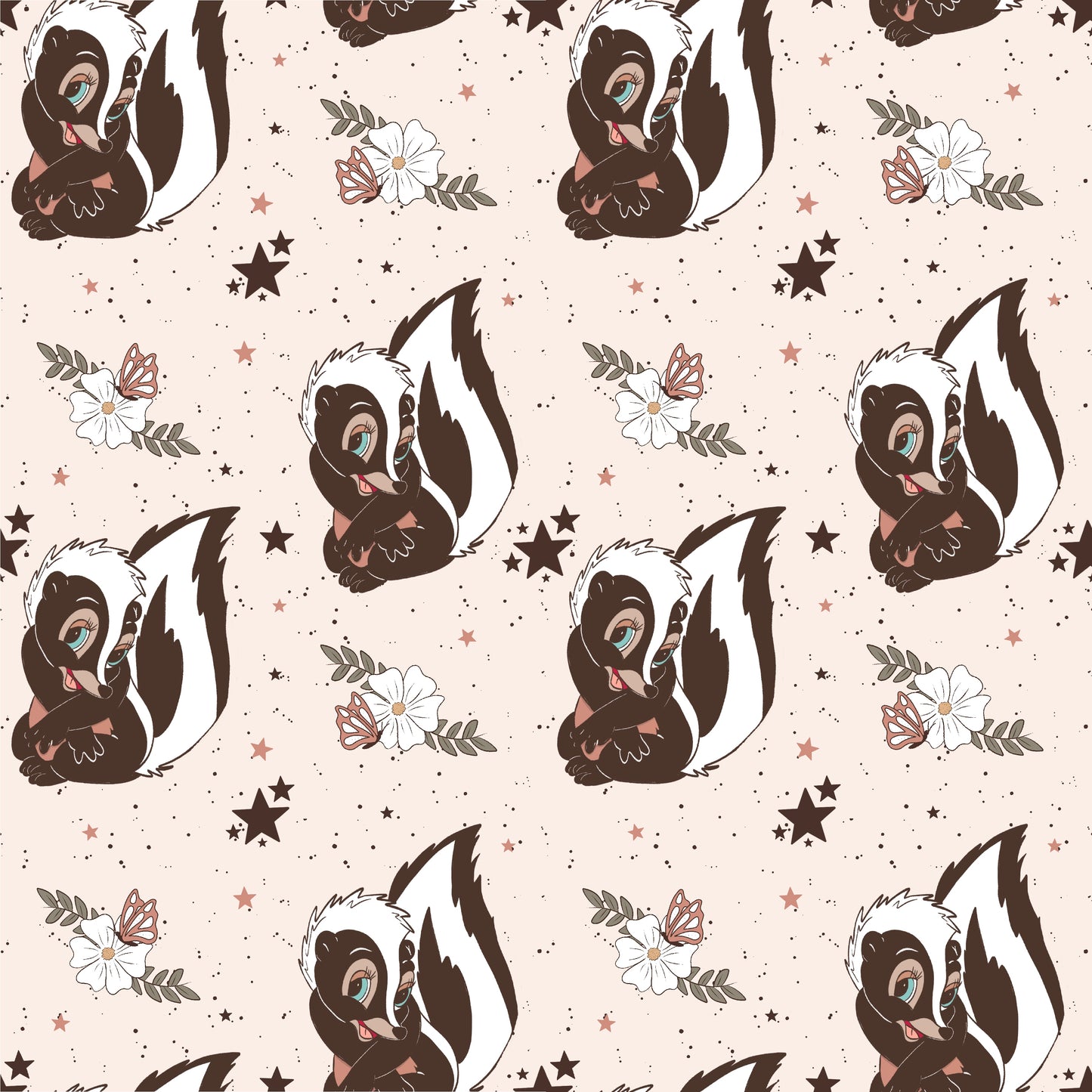 Boho Floral Skunk12x12