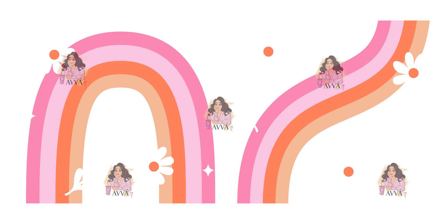 09a - Boho Rainbows and Flowers Libbey