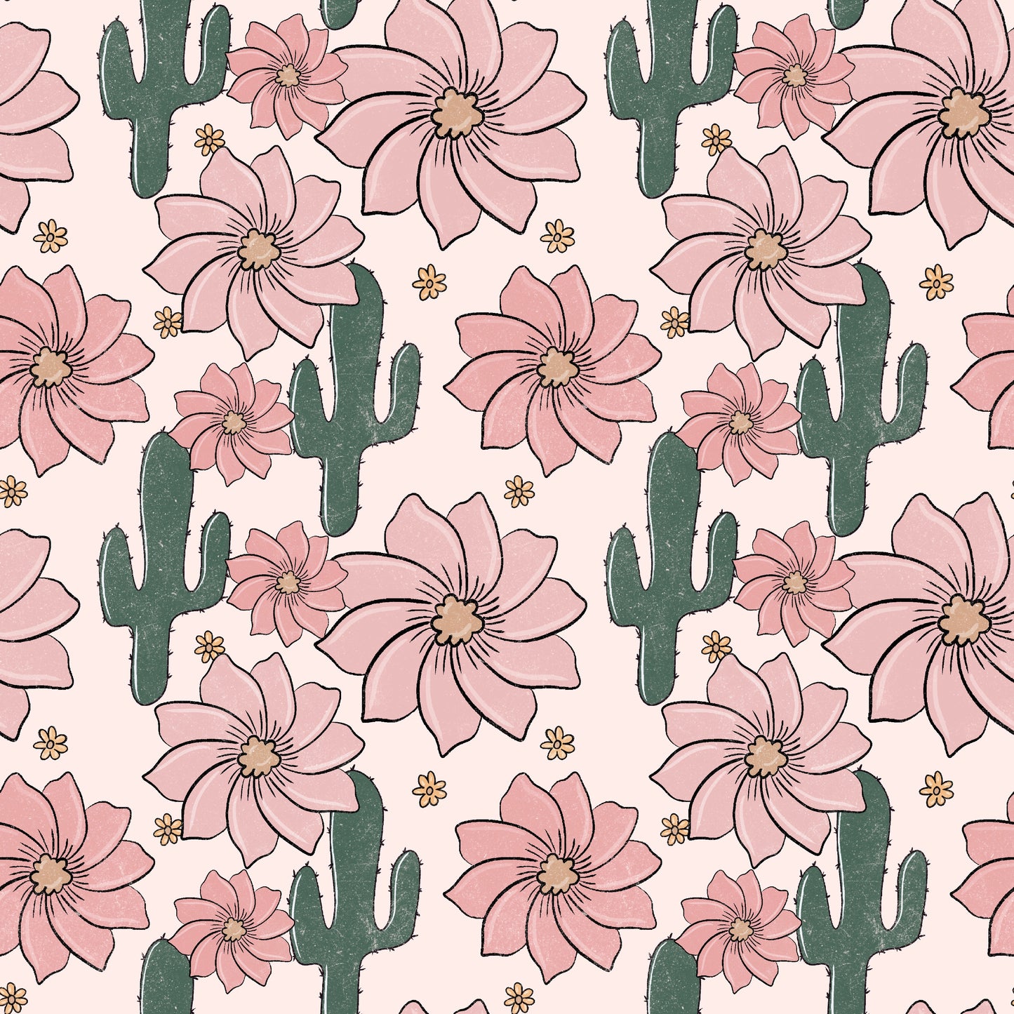 Boho Cactus Floral 12x12