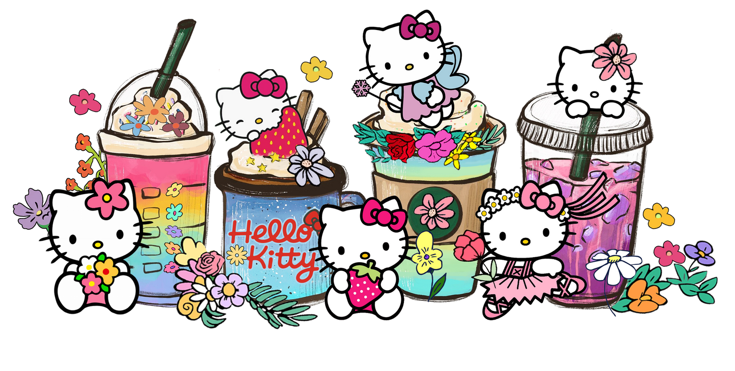 19a - Coffee Kitty Floral Libbey