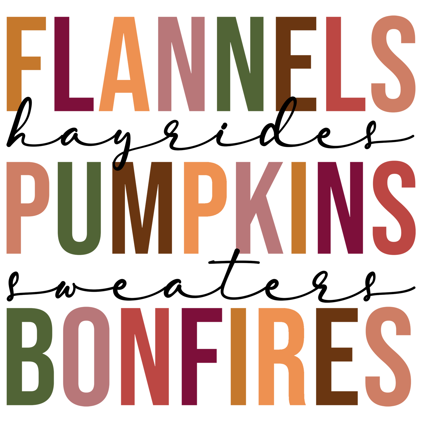 Flannels Pumpkins and Bonfires DTF