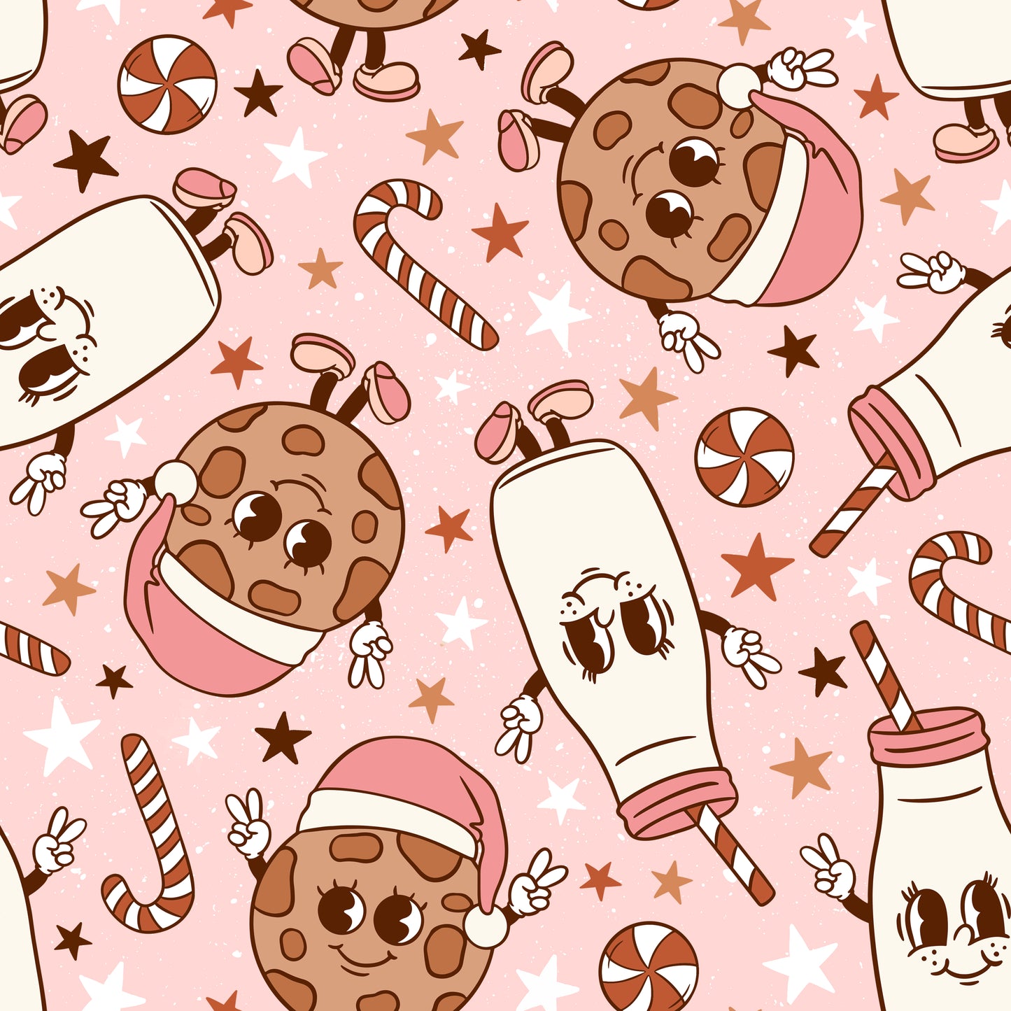 Holiday Milk and Cookies Pink