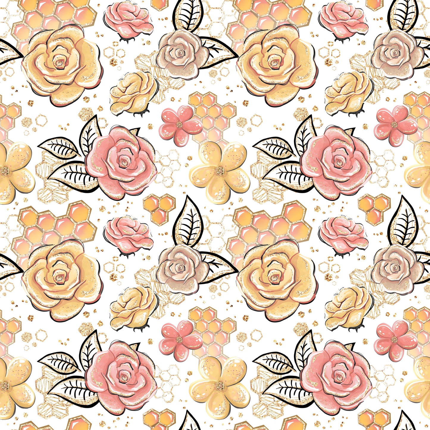 Fall Flowers and Honeycombs 1