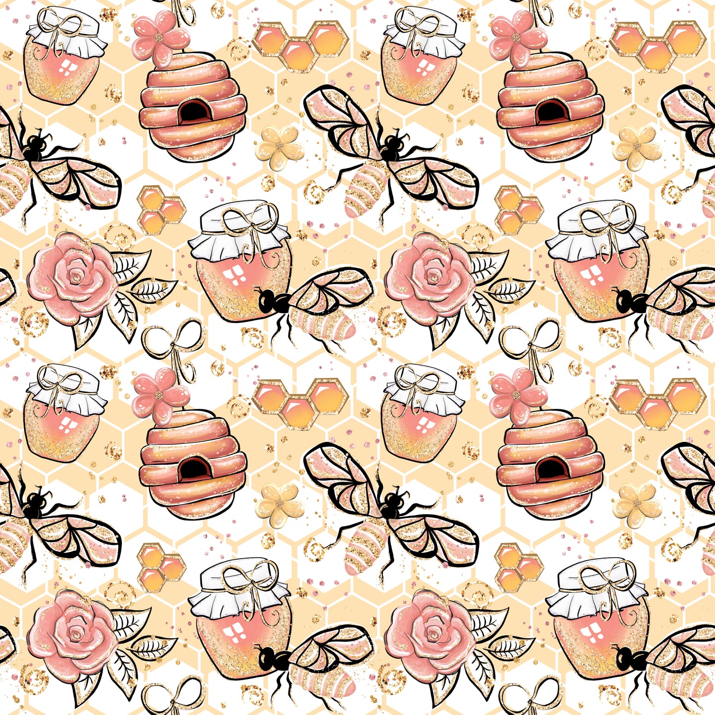 Blush Bees and Honey Jars