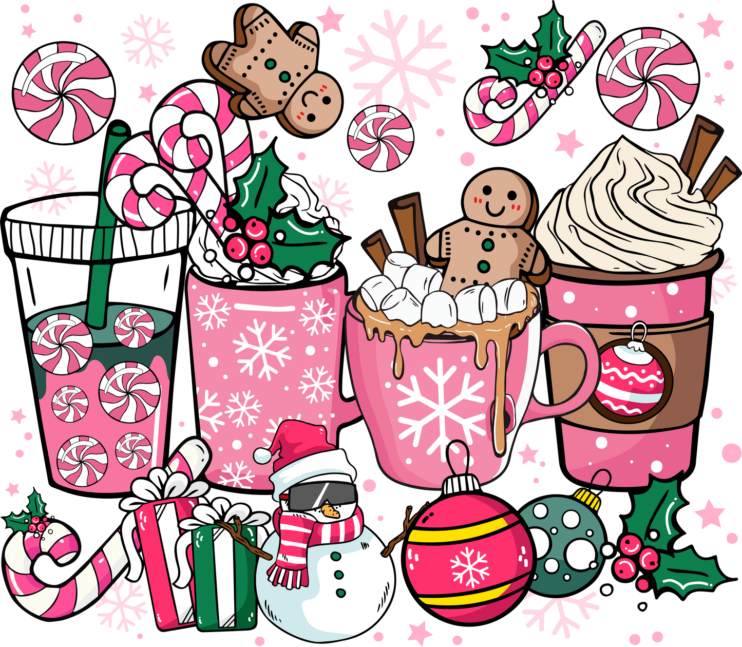 Pink Christmas Tumbler Wrap