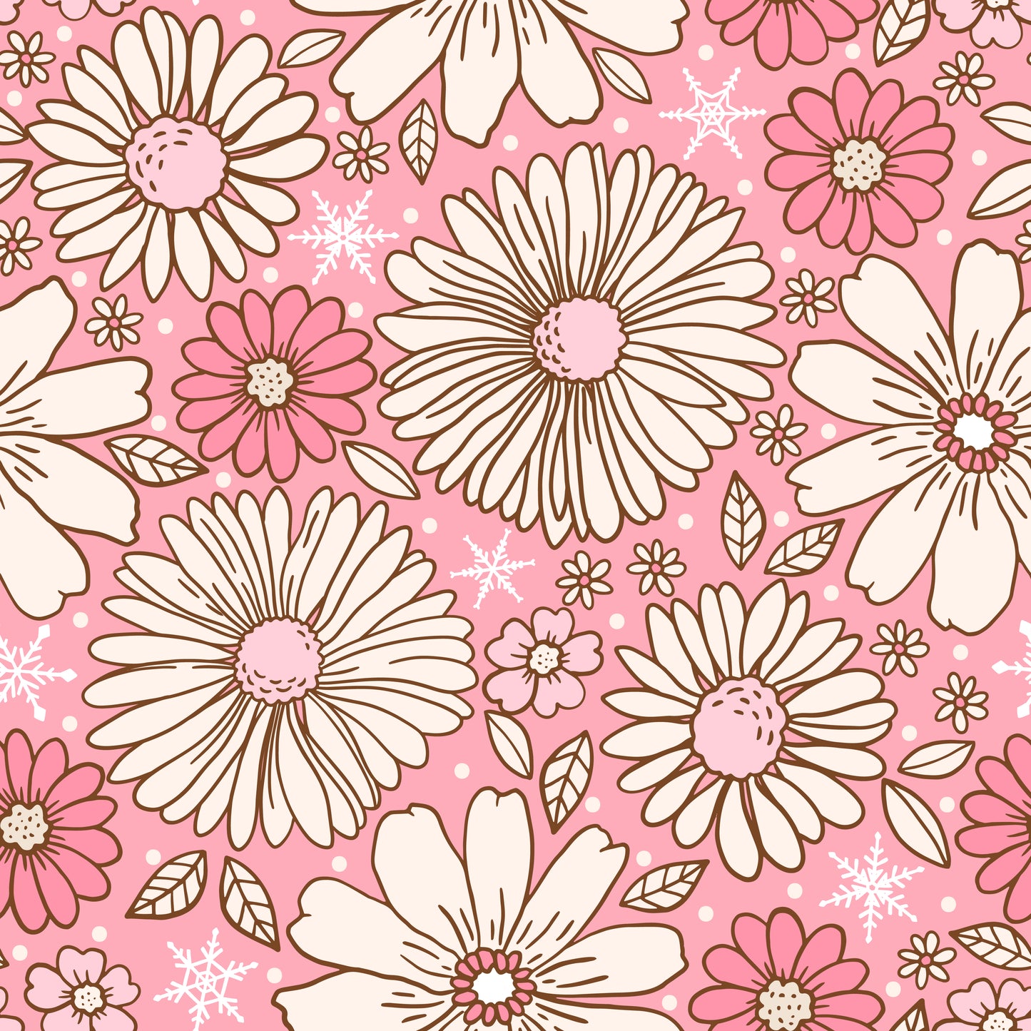 PinkChristmasSnowyFloral