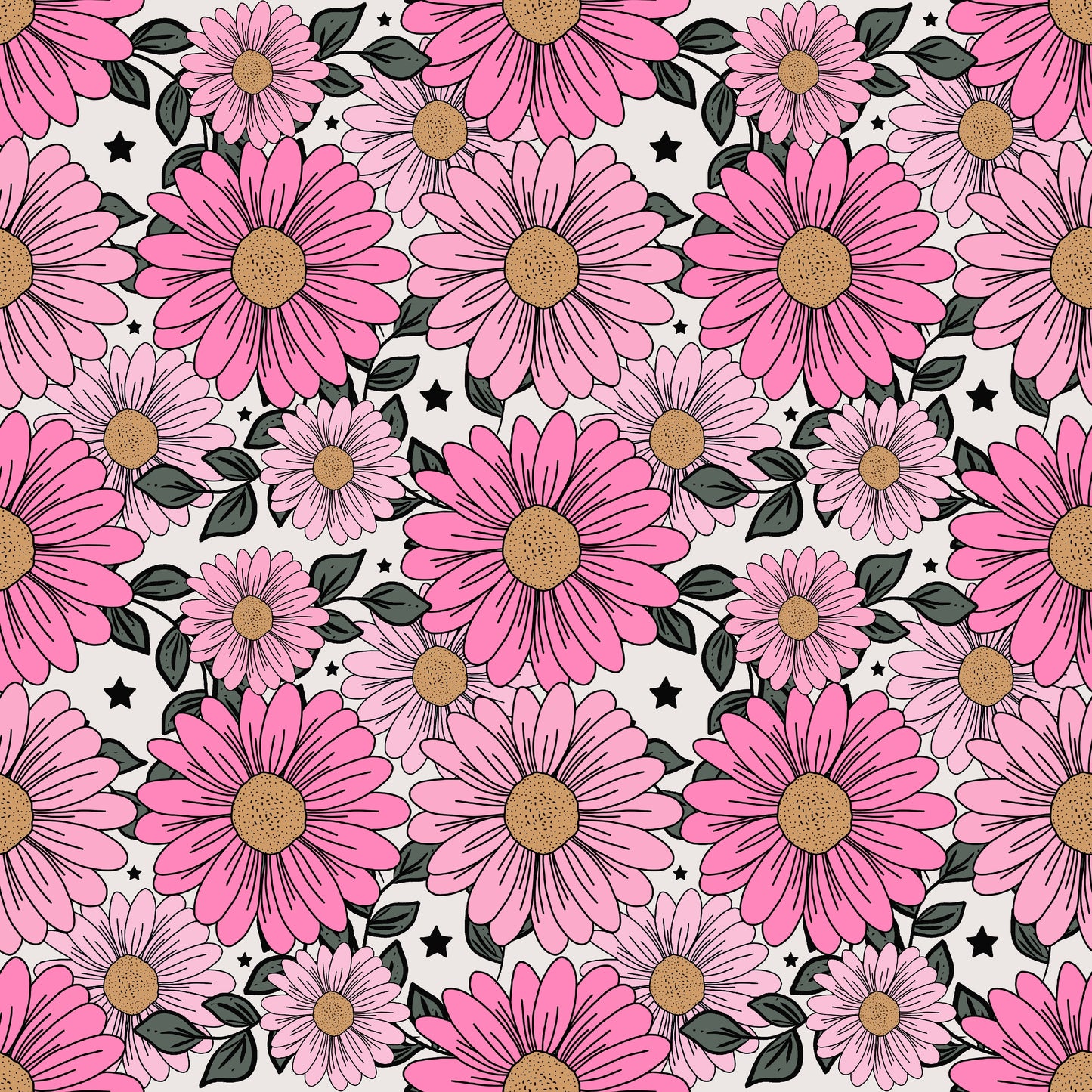 Pretty In Pink Daises 12x12