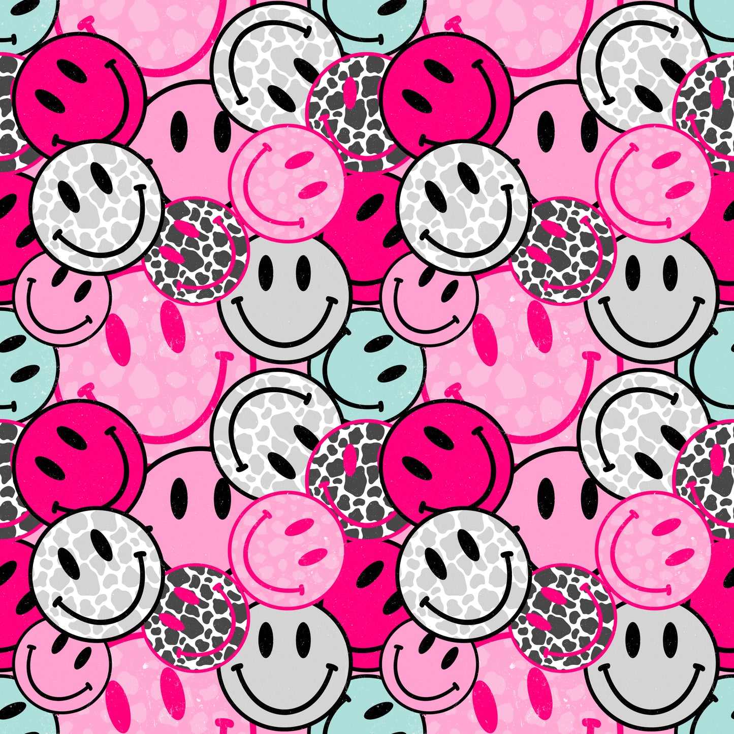 Retro Pink Happy Faces
