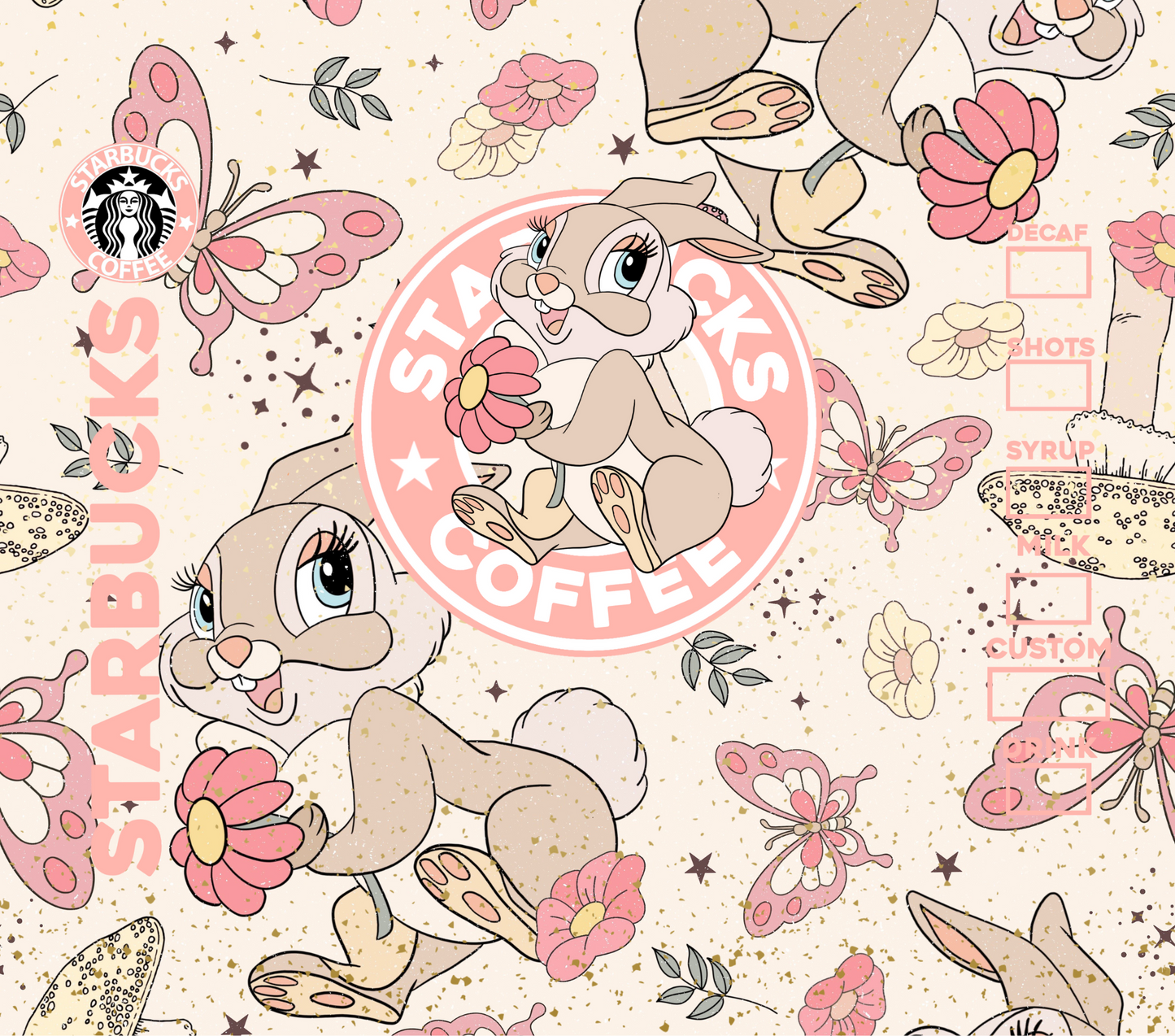 Starbies Blush Bunny Tumbler Wrap