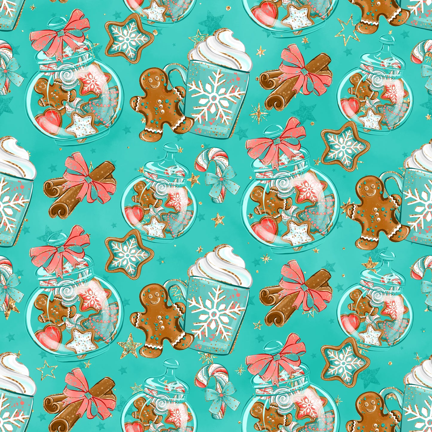 Teal and Pink Gingerbread