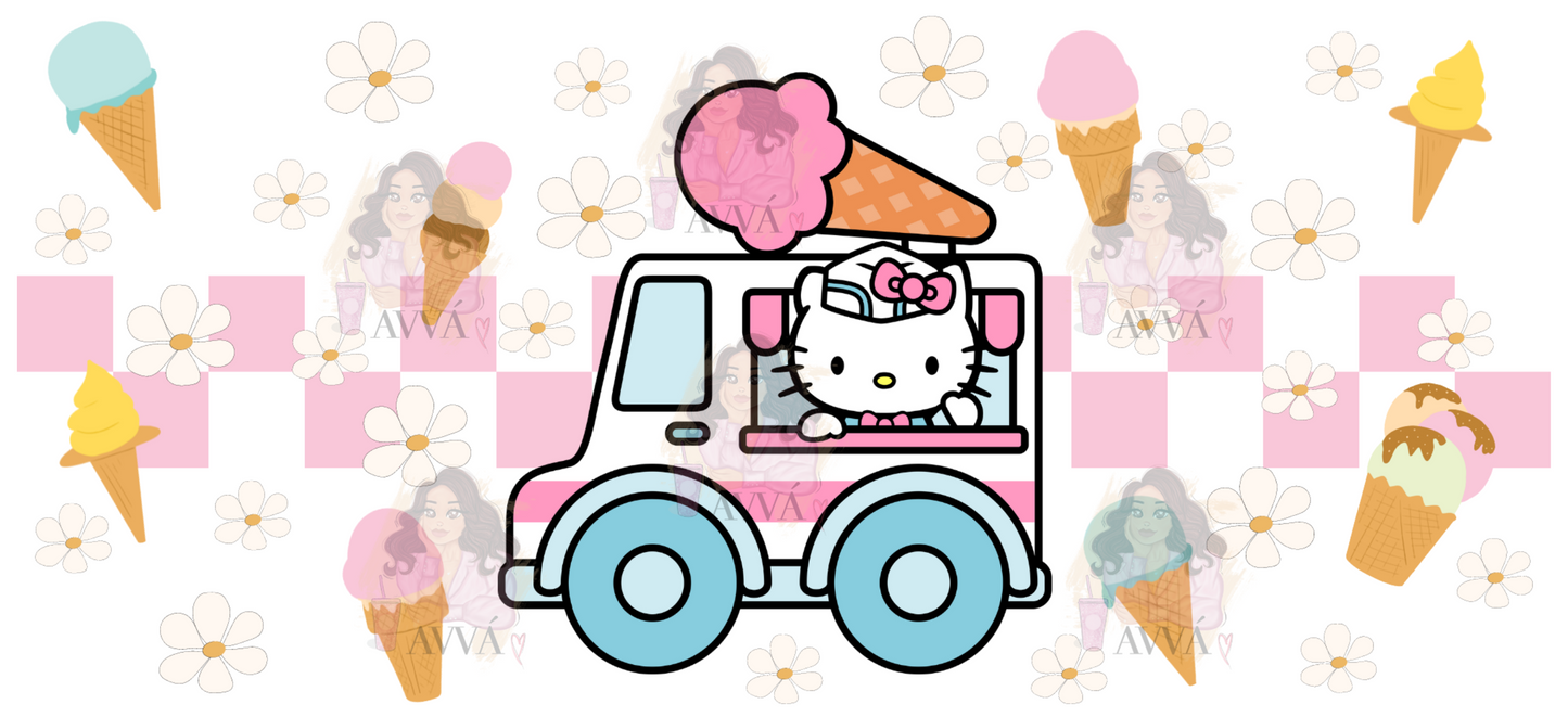 104 - Ice Cream Kitty Libbey UV DTF