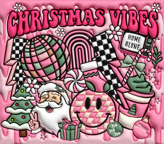 Pink Christmas Vibes - 3D Tumbler Wrap