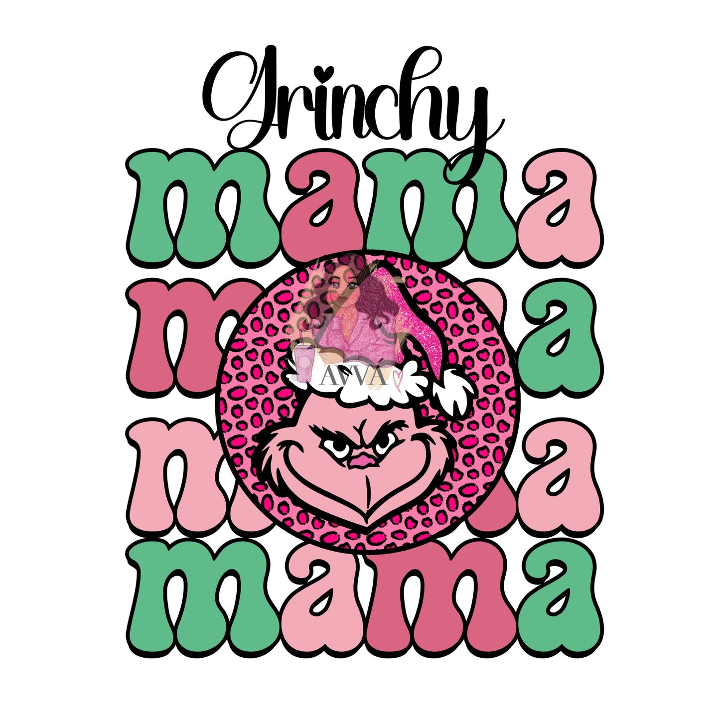 329- Pink and Green Mama UV DTF Decal