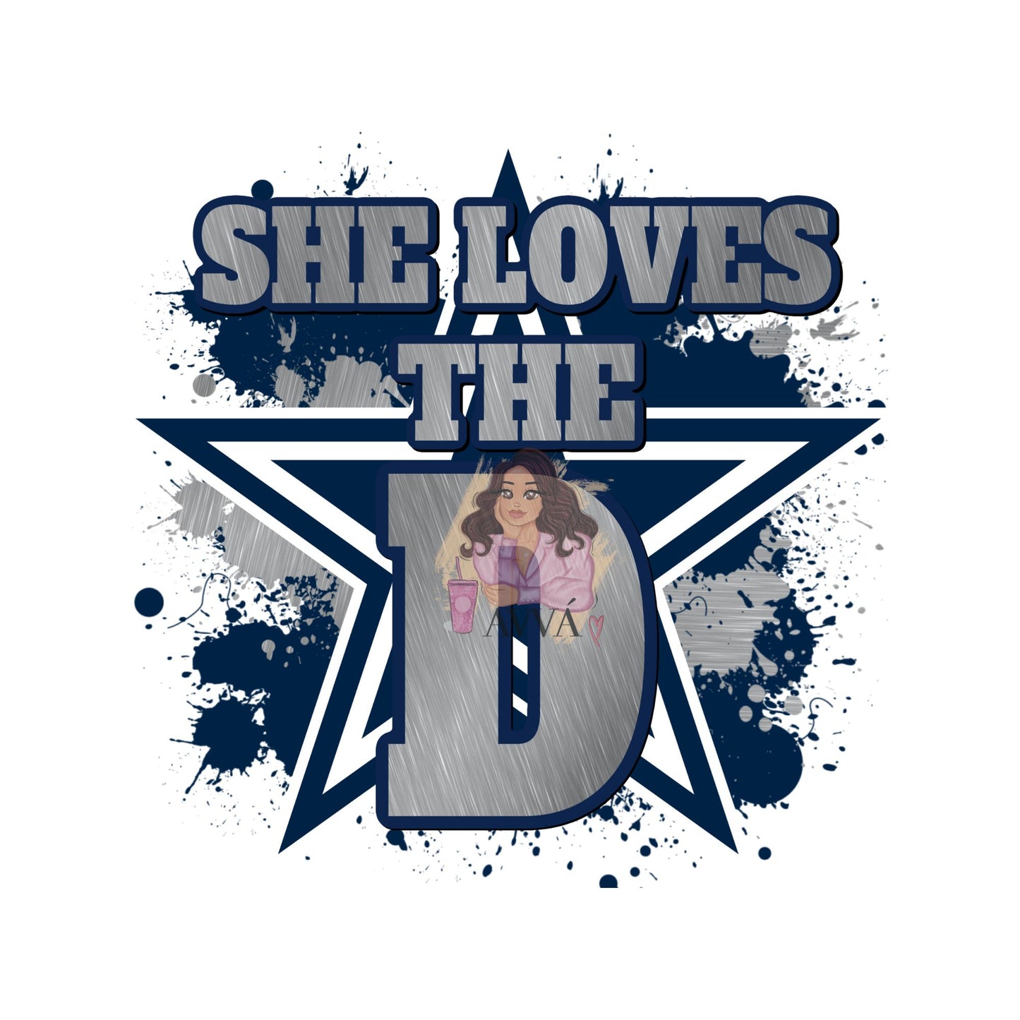 327 - She Loves The D UV DTF Decal