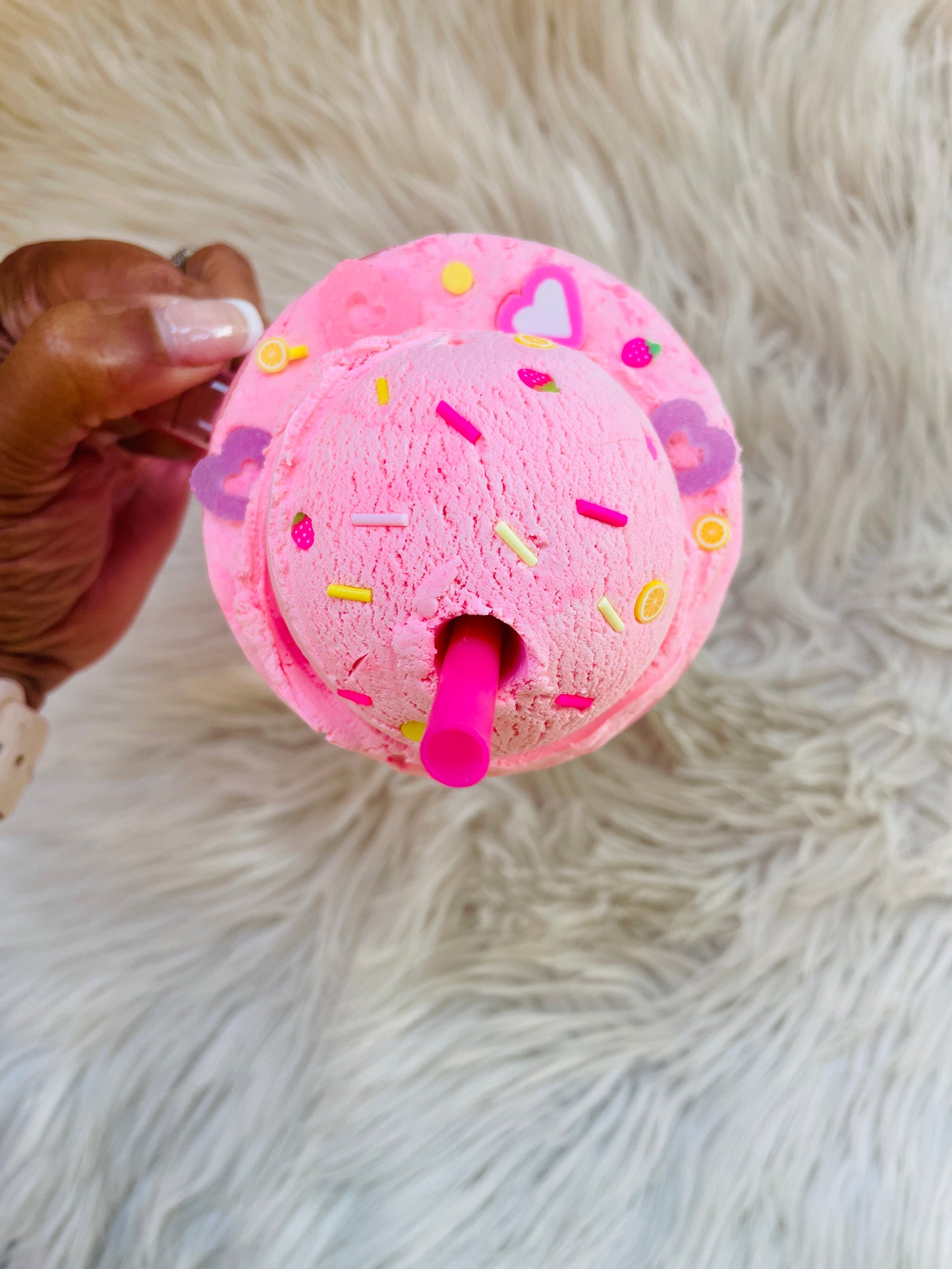 Hello Ice Cream - 15oz Ombre Glass Can w/ Ice Cream Topper