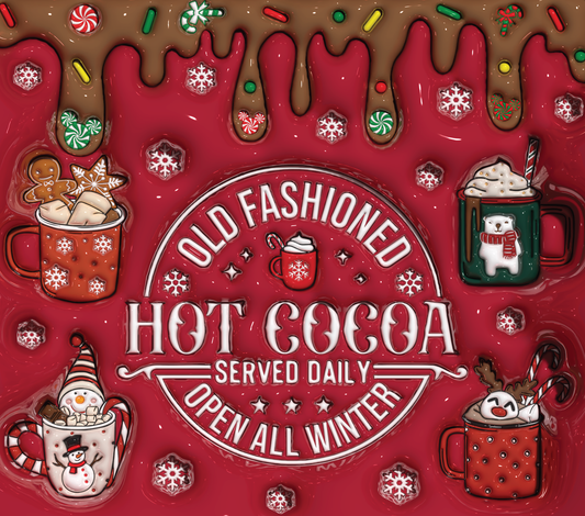Christmas Hot Cocoa - 3D Tumbler Wrap