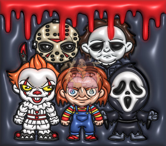 3 Horror Character 3D Tumbler Wrap