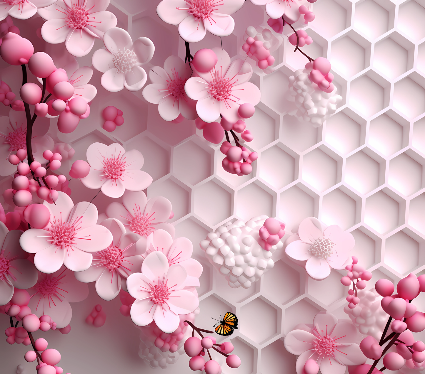 Pink Honeycomb 3D Tumbler Wrap