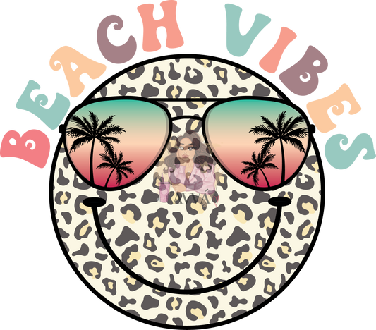 Beach Vibes Smiley Decal